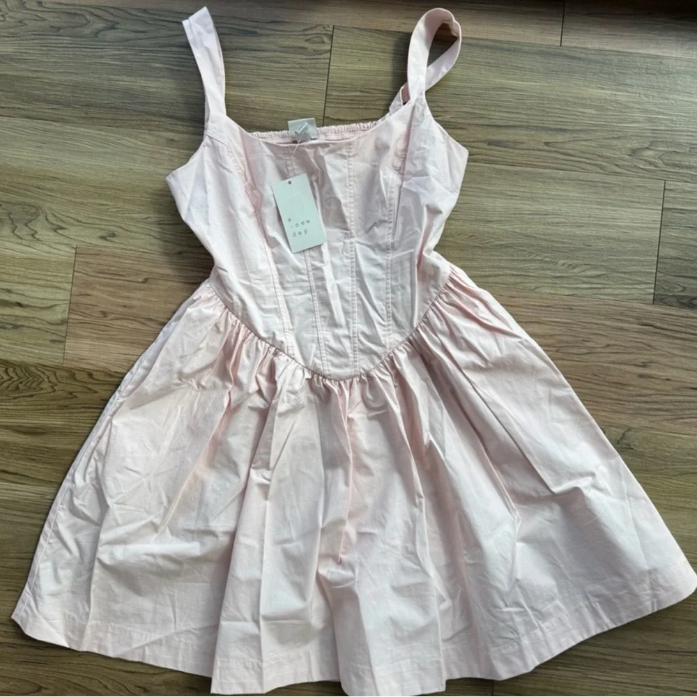 A New Day Light Pink corset Mini Dress xs nwt - Picture 2 of 3